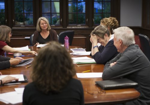 Elizabeth Lutyens teaches a group of students.